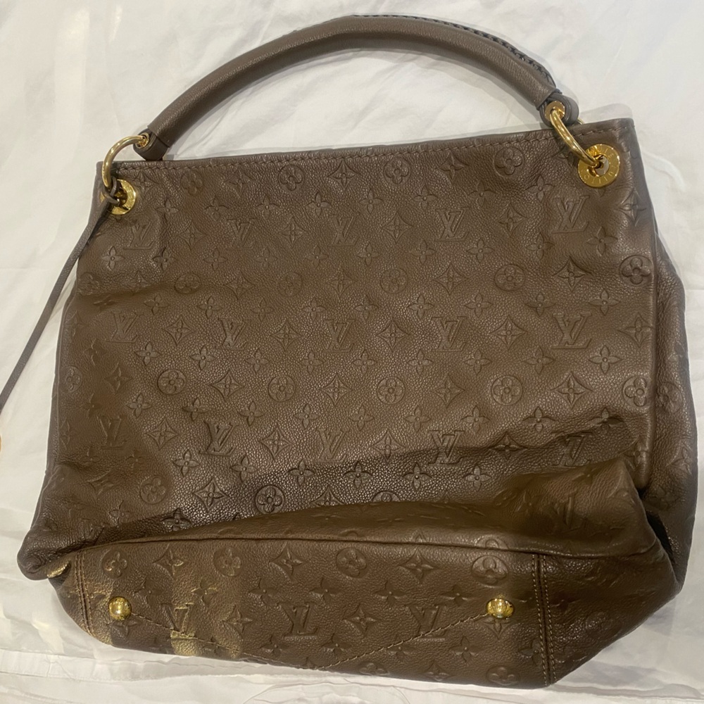LOUIS VUITTON ARTSY MM HOBO TERRE MONOGRAM EMPREINTE LEATHER LARGE SHOULDER BAG